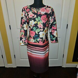 ECI Floral and Striped Dress